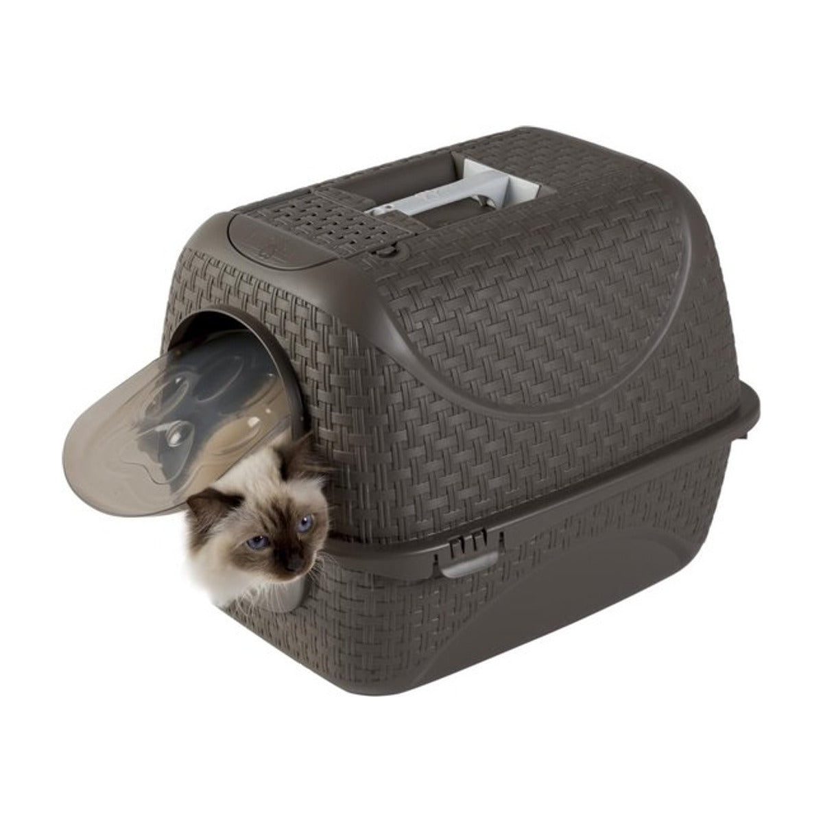 Bama - Pet Kattenbak – Gesloten Kattenbak met Deurtje – Taupe – 41,8 x 50,5 x 39,6 cm