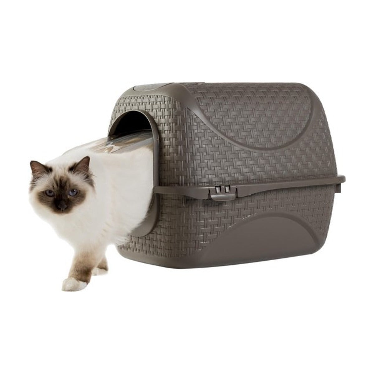 Bama - Pet Kattenbak – Gesloten Kattenbak met Deurtje – Taupe – 41,8 x 50,5 x 39,6 cm