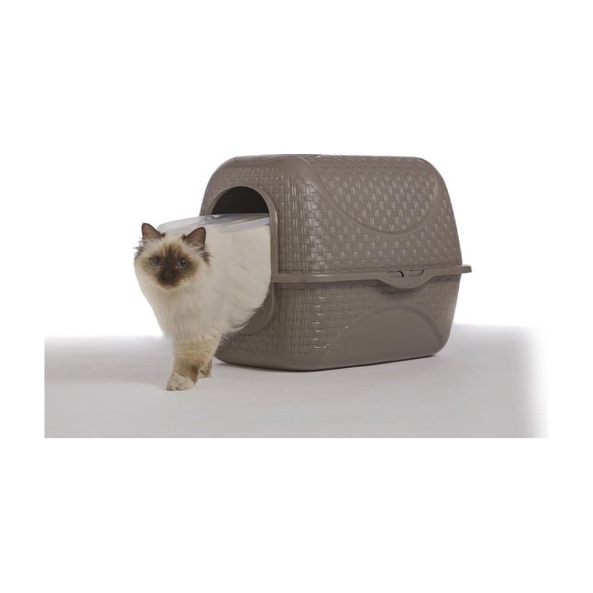 Bama - Pet Kattenbak – Gesloten Kattenbak met Deurtje – Taupe – 41,8 x 50,5 x 39,6 cm