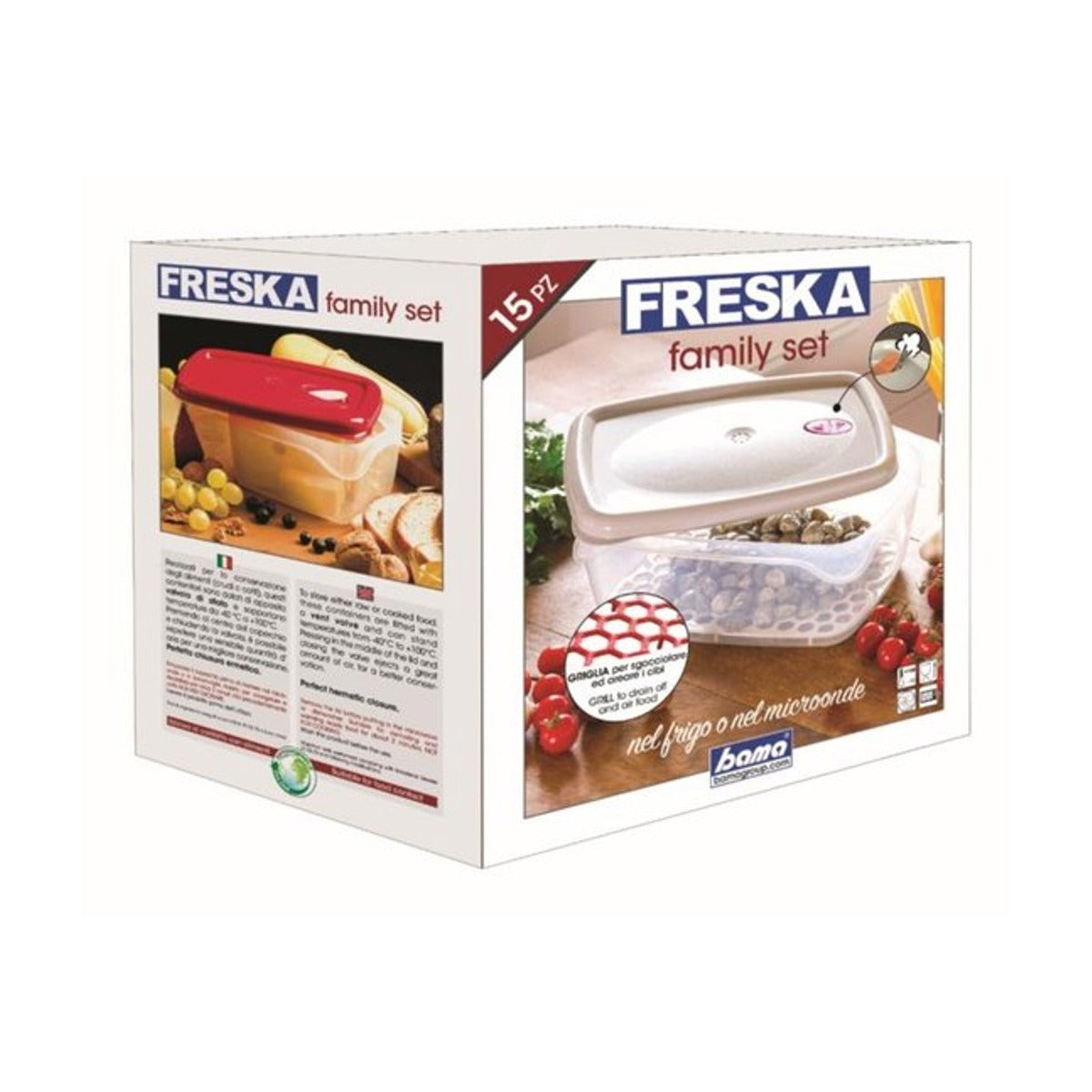 Freska Family Set – 15-delige Voedselcontainerset – Afsluitbaar, Stevig en Magnetronbestendig
