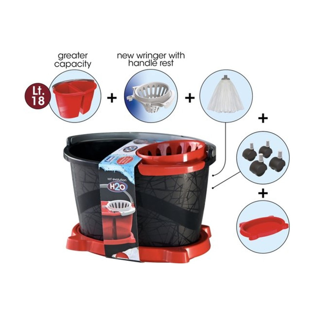 H2O Evolution Mopemmer met Uitwringer en Trolley – Professionele Set