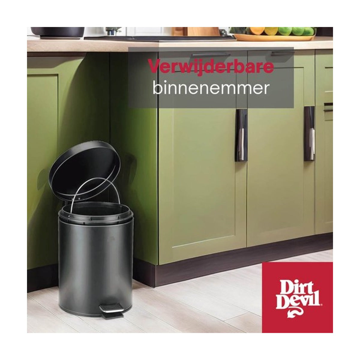 Dirt Devil Pedaalemmer 5 Liter - Prullenbak Badkamer - RVS - Zwart