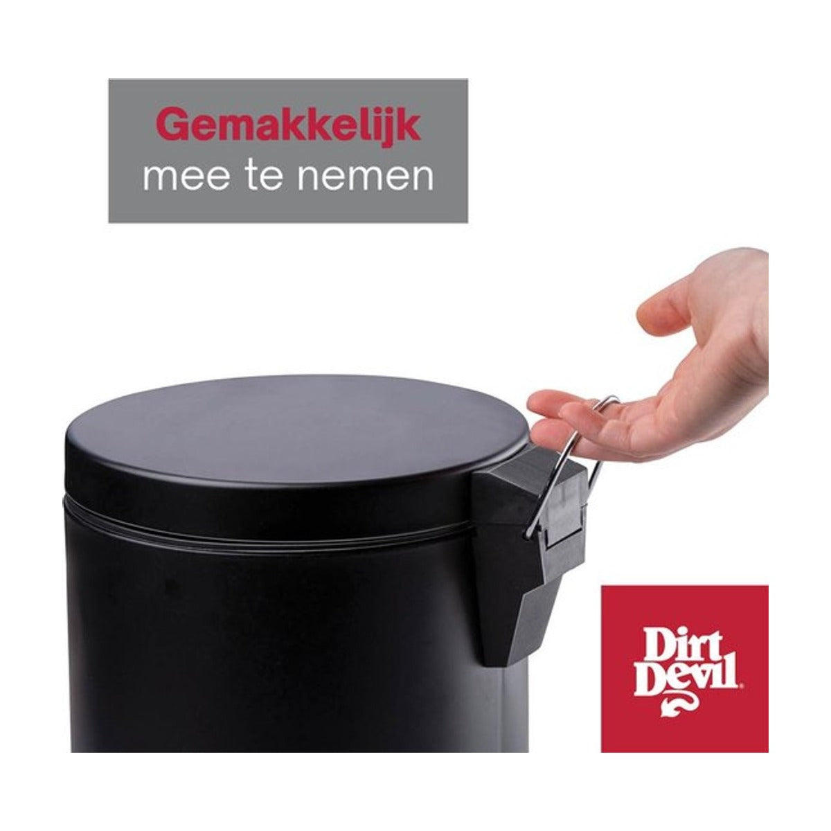 Dirt Devil Pedaalemmer 5 Liter - Prullenbak Badkamer - RVS - Zwart