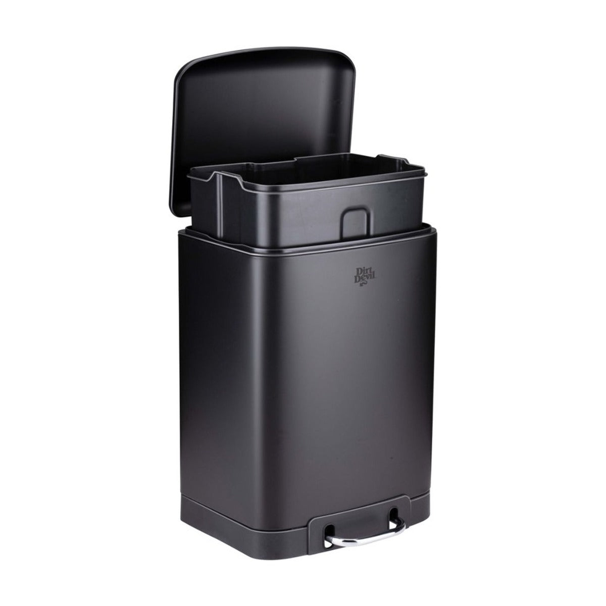 Dirt Devil Pedaalemmer 12 Liter - Prullenbak Badkamer - RVS - Zwart