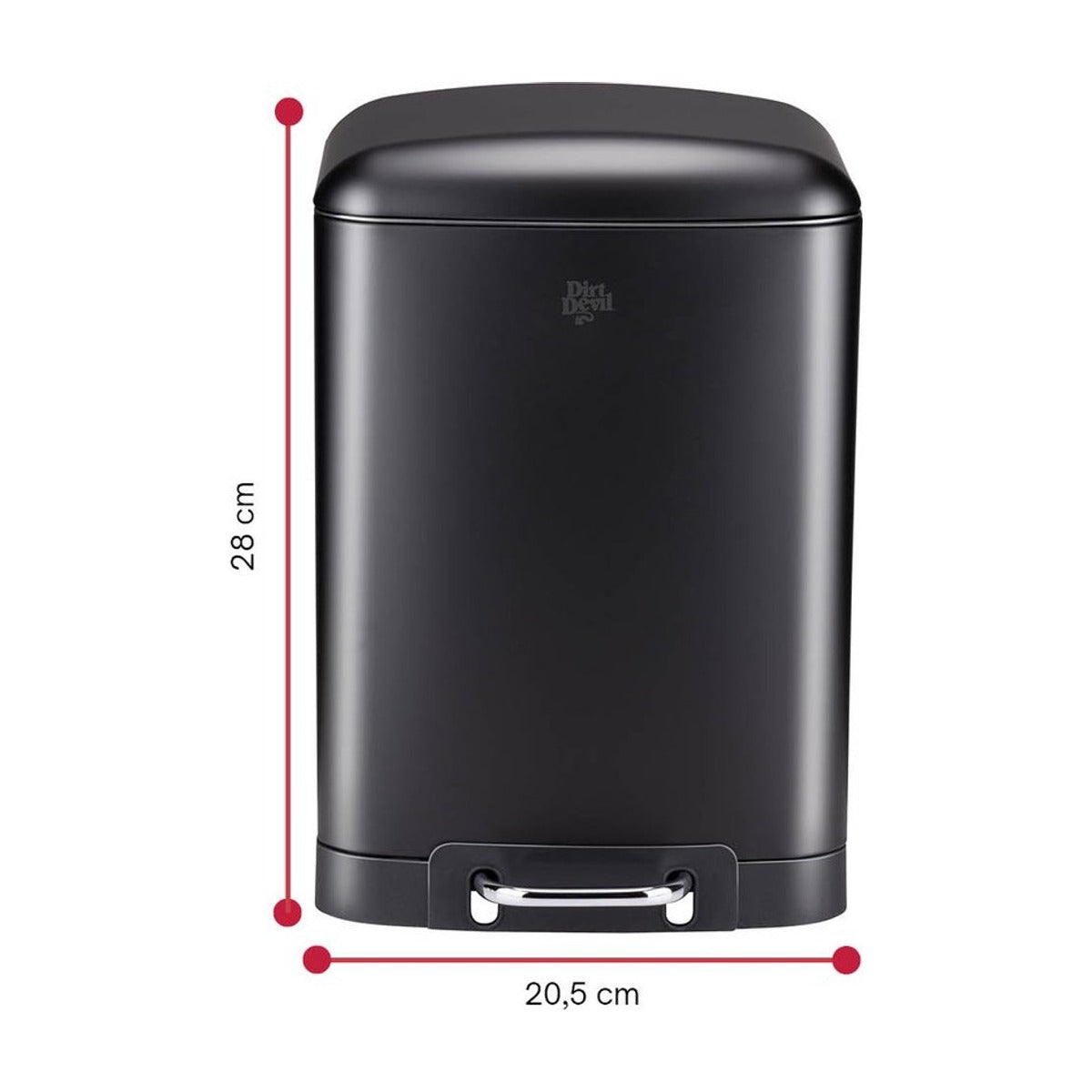 Dirt Devil Pedaalemmer 12 Liter - Prullenbak Badkamer - RVS - Zwart