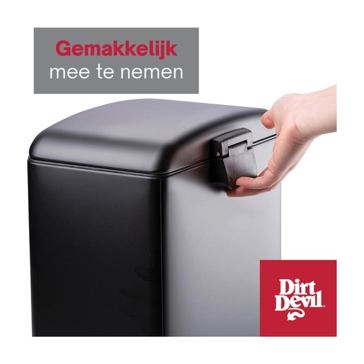 Dirt Devil Pedaalemmer 12 Liter - Prullenbak Badkamer - RVS - Zwart
