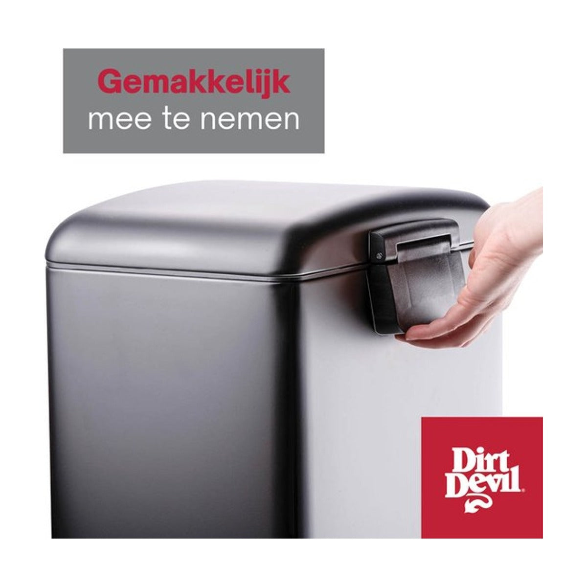 Dirt Devil Pedaalemmer 30L - Prullenbak - RVS - Zwart Soft close