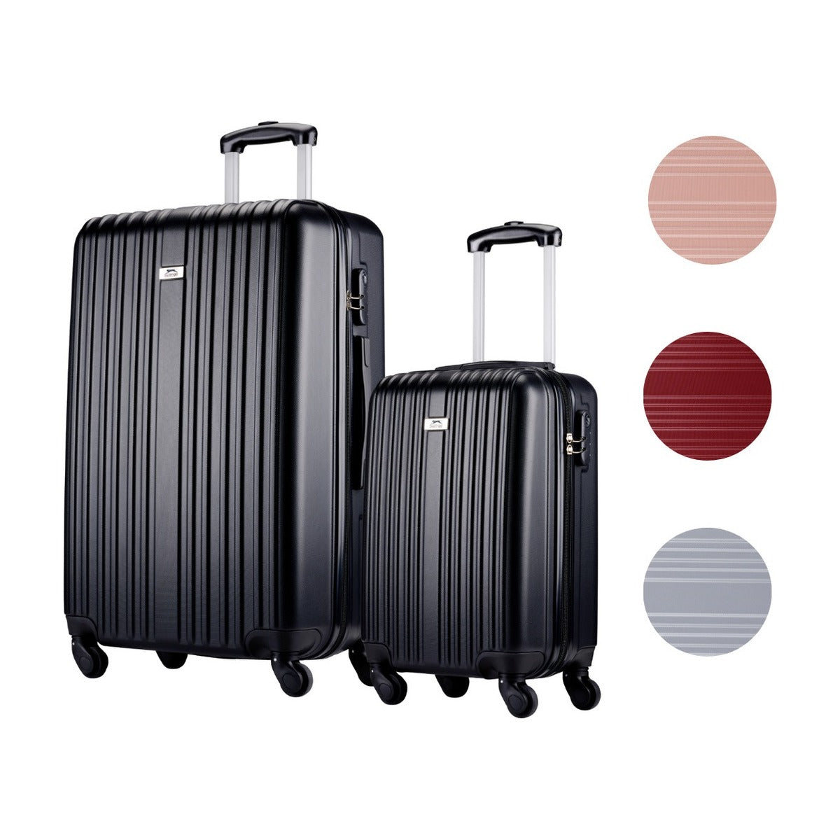 Slazenger ABS - hardcase kofferset - 2 delig - Hand en Ruimbagage Koffer (S + M/L) -360° Wielen - Cijferslot - Zwart