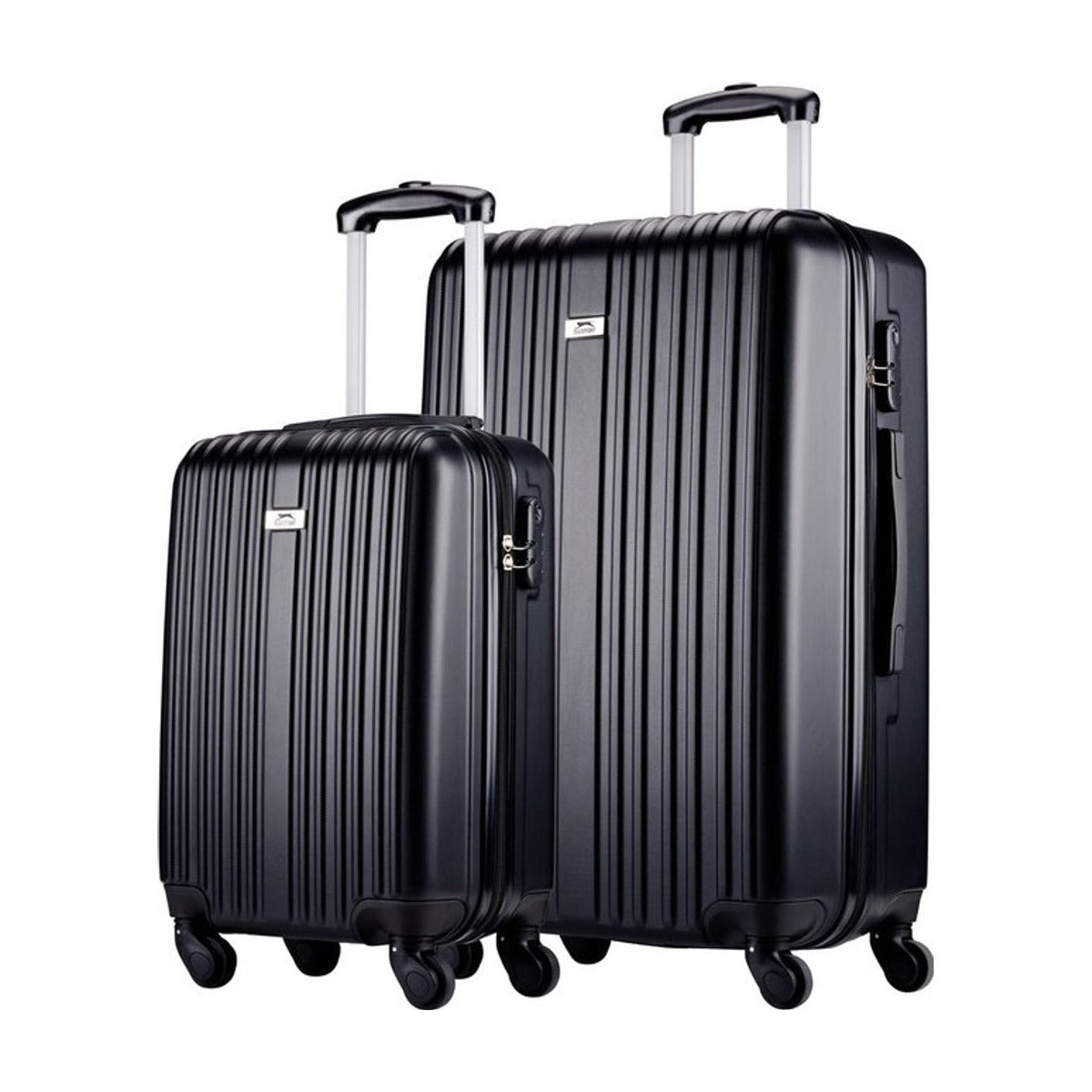 Slazenger ABS - hardcase kofferset - 2 delig - Hand en Ruimbagage Koffer (S + M/L) -360° Wielen - Cijferslot - Zwart