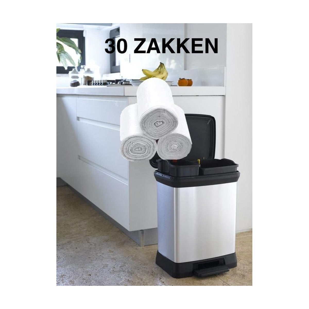 Afvalzak Powersterko T50 120liter recy transparant | 6 stuks