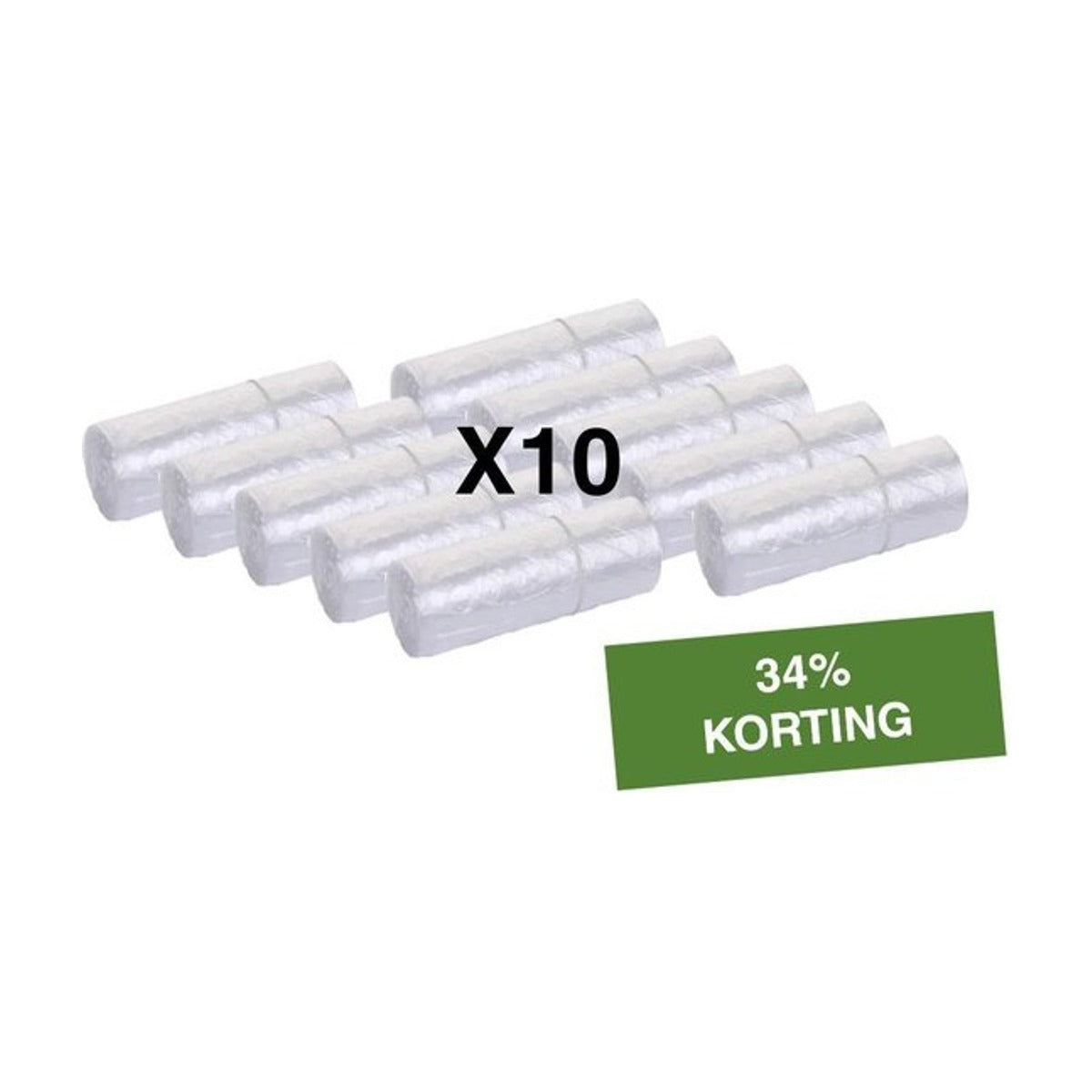 Afvalzak Powersterko T50 120liter recy transparant | 6 stuks