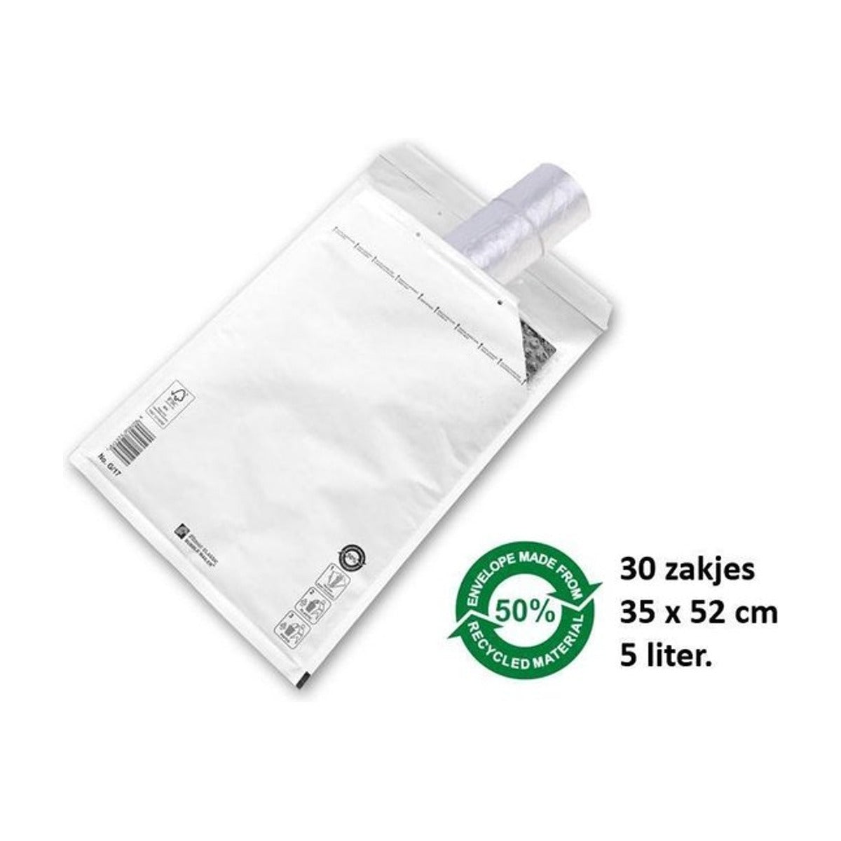 Afvalzak Powersterko T50 120liter recy transparant | 6 stuks
