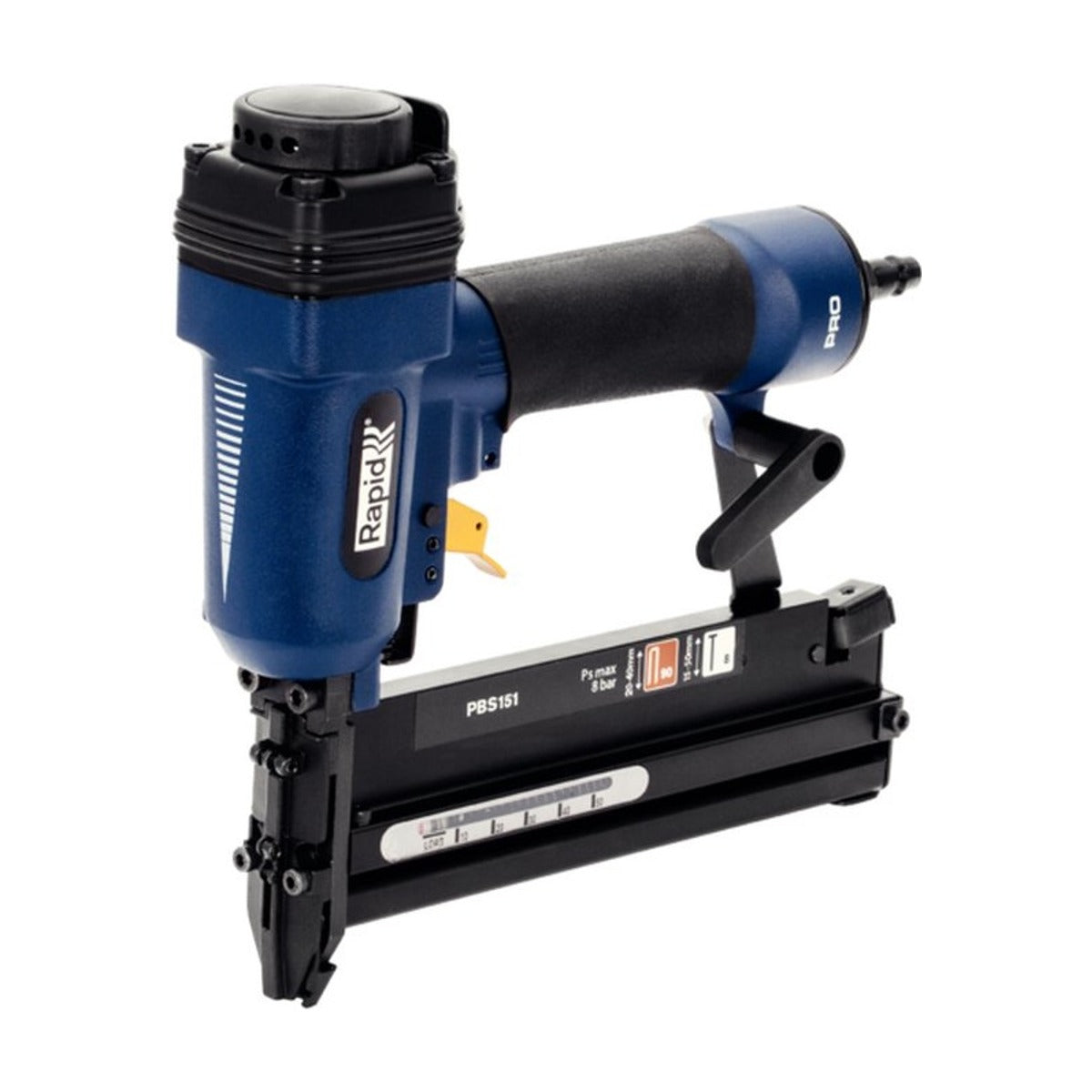 PRO Pneumatische Tacker PBS151, Koffer incl. startset nieten 200 stuks 25mm en 200 brads 30mm en 4 koppelingen