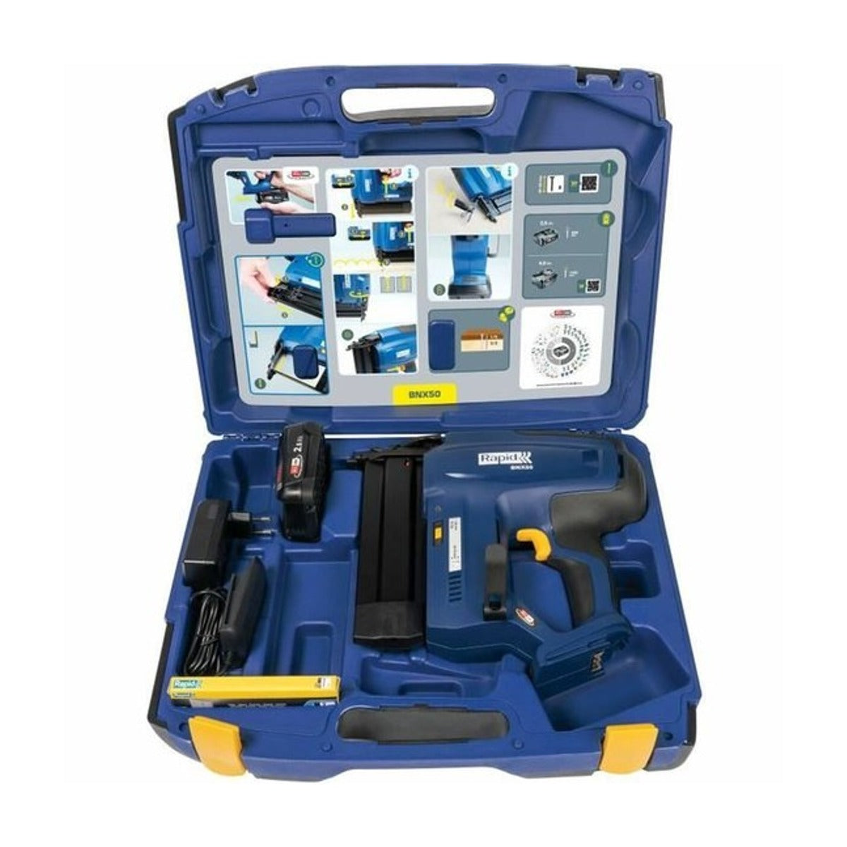 BNX50 Accunageltacker, P4A 18V, Koffer incl. 2,5Ah-Accu, oplader, 300 brads 8/30