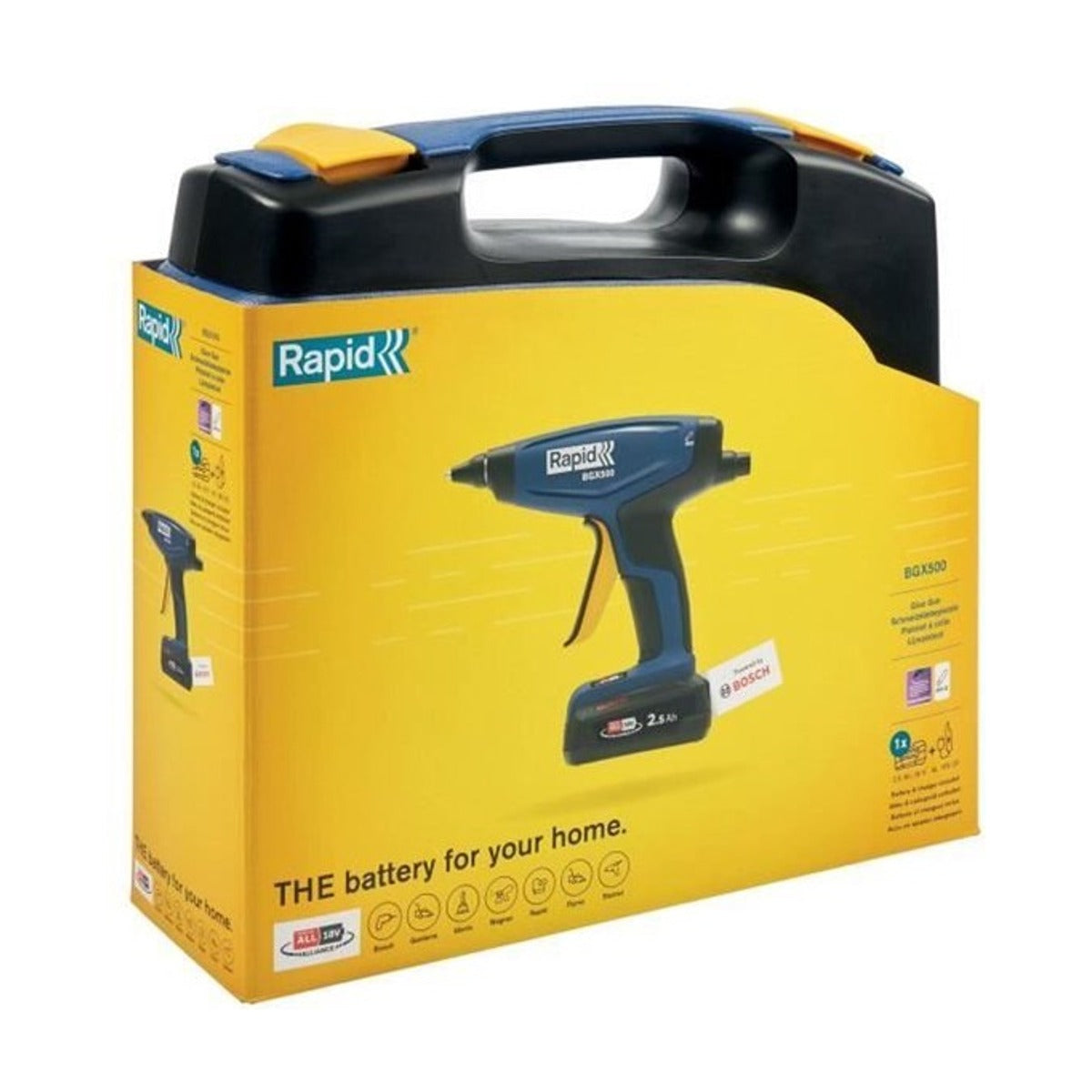 BGX500 Accu-Lijmpistool, P4A 18V, Koffer incl. 2,5Ah-Accu + oplader + 4 lijmpatronen