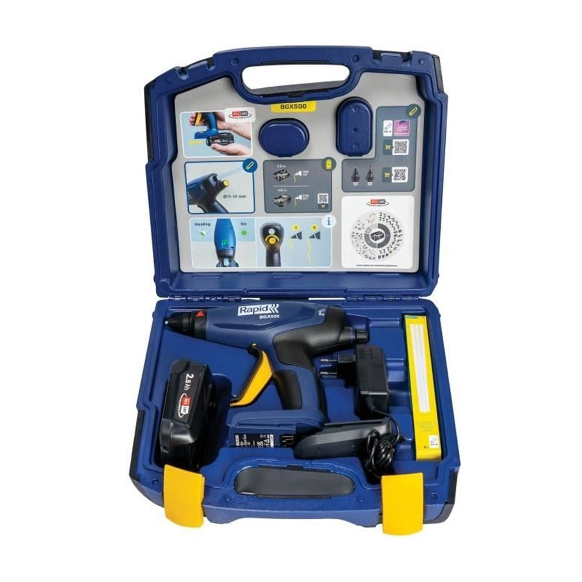 BGX500 Accu-Lijmpistool, P4A 18V, Koffer incl. 2,5Ah-Accu + oplader + 4 lijmpatronen