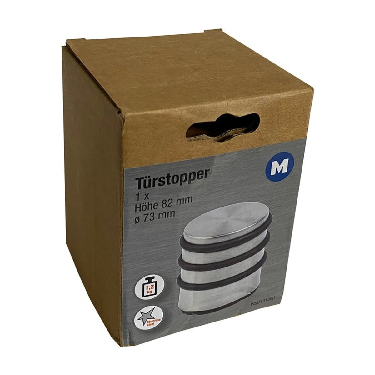 METAFRANC deurstopper - Roestvrijstalen bovenkant - 73 x 82 mm