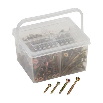 Meister spaanplaatschroeven set – 380-delig – assortimentsdoos voor hout & plaatmateriaal