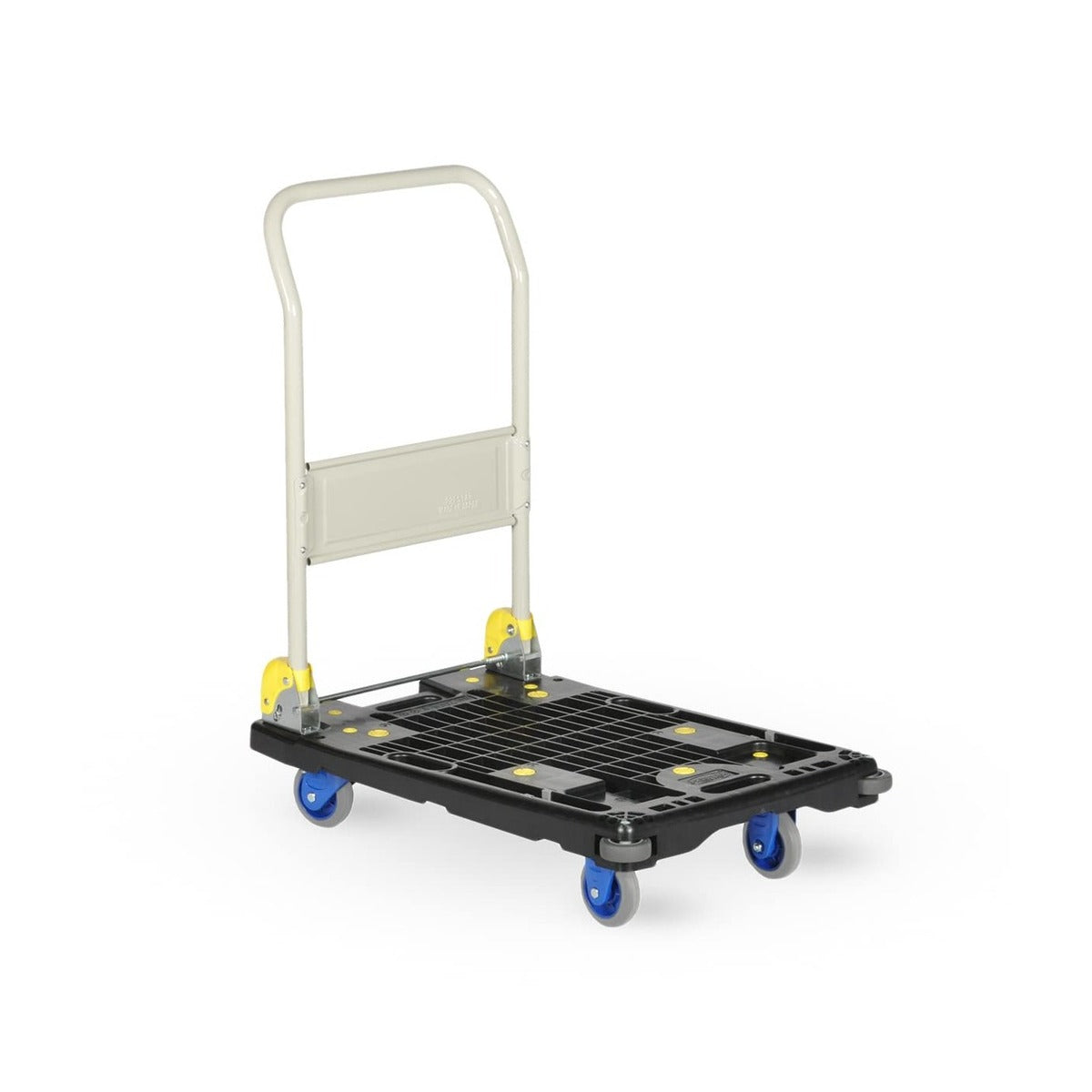 Prestar Plateauwagen beige gelakte duwbeugel 200kg kunststof