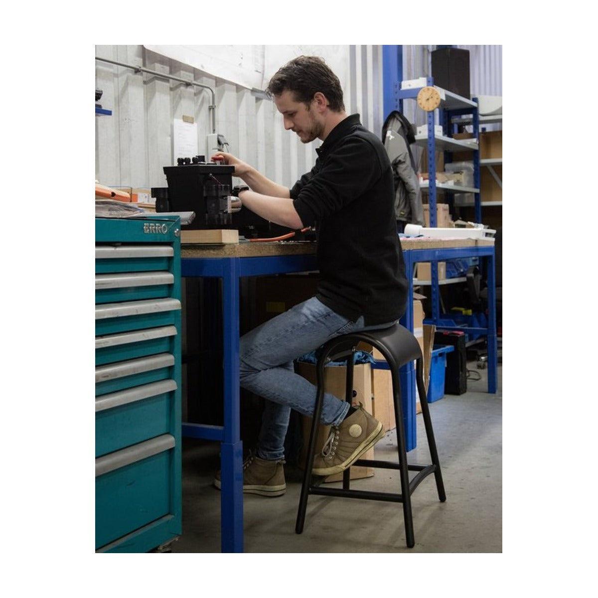 Zami zadelkruk - stoel Ergo Sitstand, Alu. frame, blank