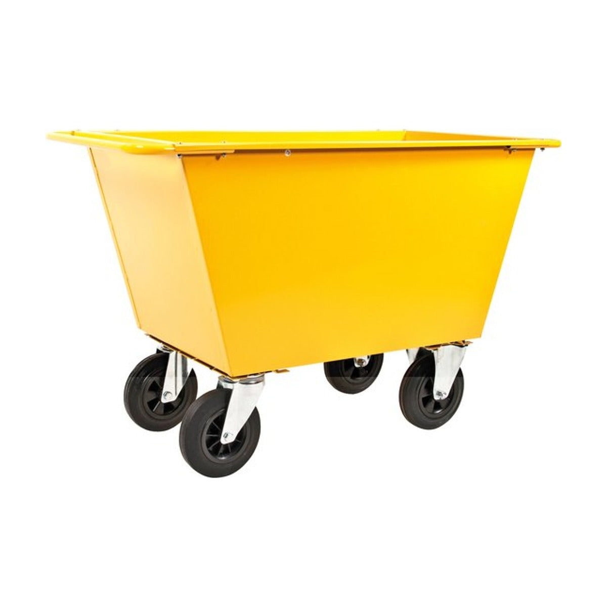 Afvaltrolley metaal 200 L - geel - 200mm wielen
